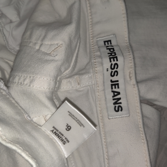 EXPRESS skinny Mia Mid Rise white 6Long - Picture 3 of 5